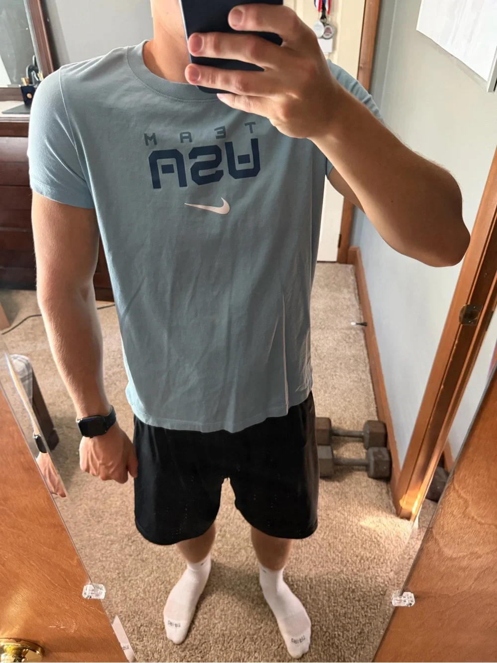 Nike Light Blue USA Graphic Crewneck Tee